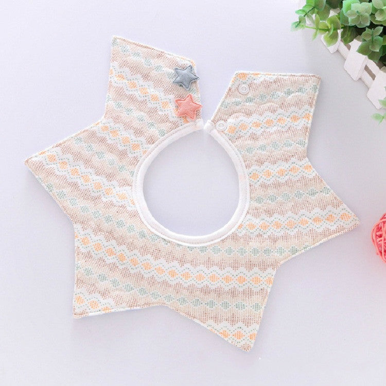 Star Bib Cotton Waterproof Saliva Pocket Children's Saliva Towel, Size:0-2 Years Old