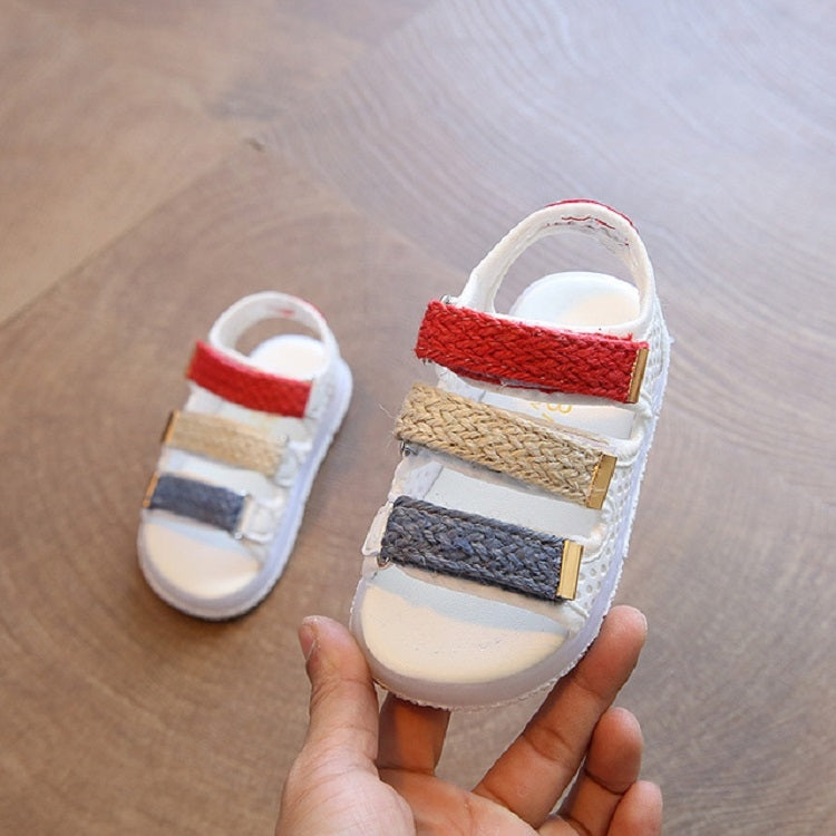 Summer Boys and Girls Sandals Children LED Lights Shoes Beach Hollow Breathable Soft Bottom Sandals, Size:24Yards