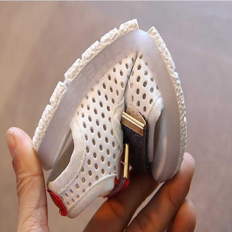 Summer Boys and Girls Sandals Children LED Lights Shoes Beach Hollow Breathable Soft Bottom Sandals, Size:24Yards