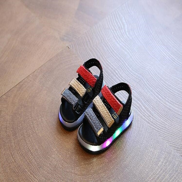 Summer Boys and Girls Sandals Children LED Lights Shoes Beach Hollow Breathable Soft Bottom Sandals, Size:25Yards