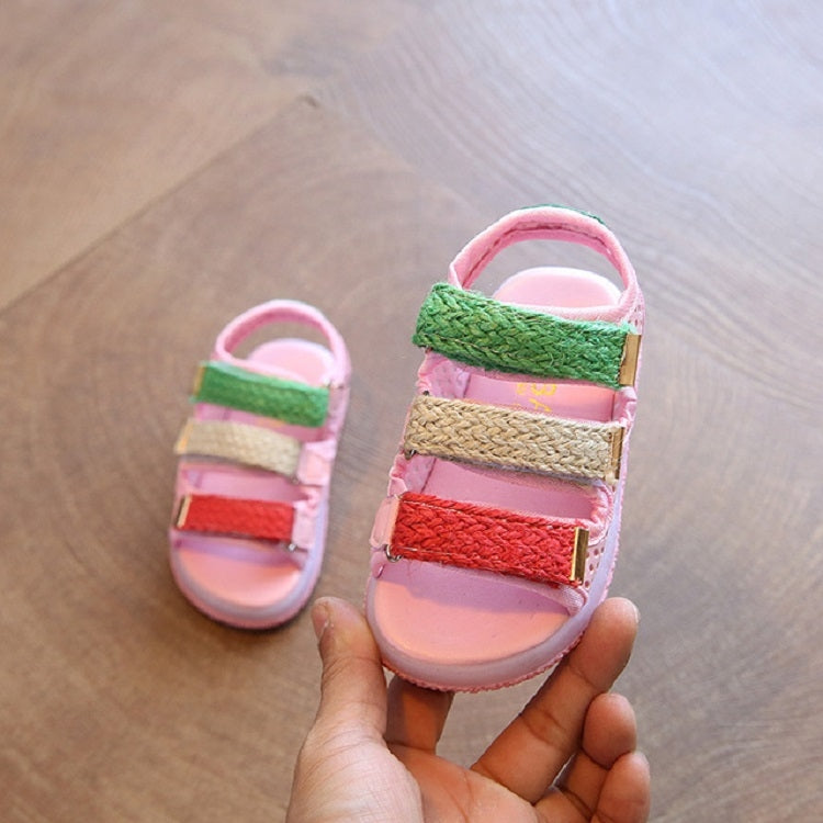 Summer Boys and Girls Sandals Children LED Lights Shoes Beach Hollow Breathable Soft Bottom Sandals, Size:28Yards
