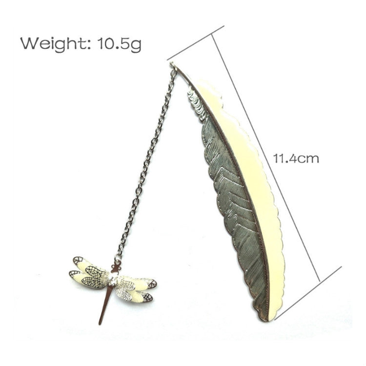 Luminous Pure Copper Feather Bookmark Retro Dragonfly Butterfly Bookmark