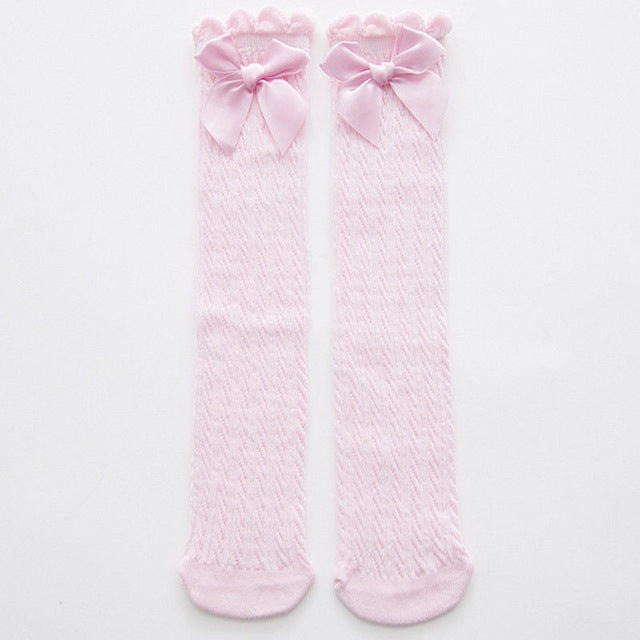 Lovely Pure Cotton Mid-Barrel Princess Knee Socks Baby Socks, Kid Size:28cm