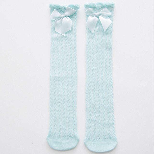Lovely Pure Cotton Mid-Barrel Princess Knee Socks Baby Socks, Kid Size:28cm