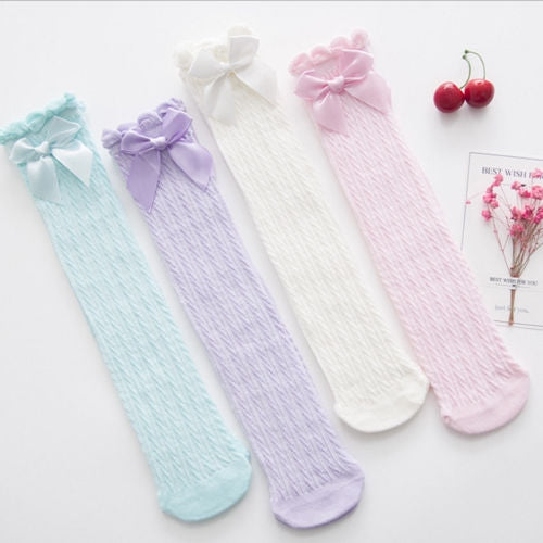 Lovely Pure Cotton Mid-Barrel Princess Knee Socks Baby Socks, Kid Size:28cm