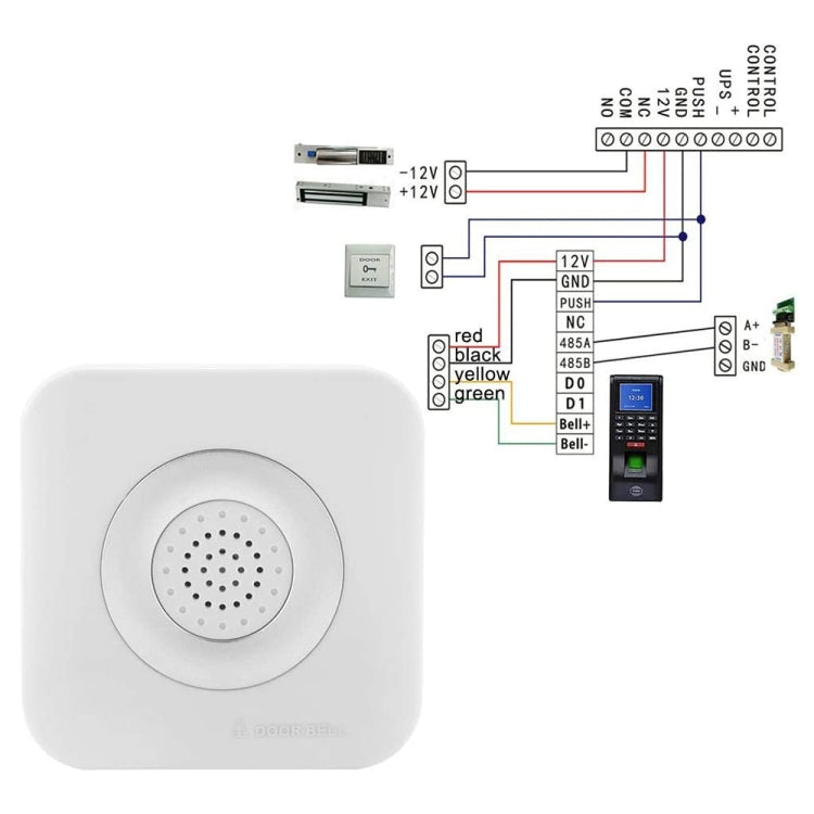 Alarm Wire Access Control Door Bell for Home Office Access Control System, DC 12V