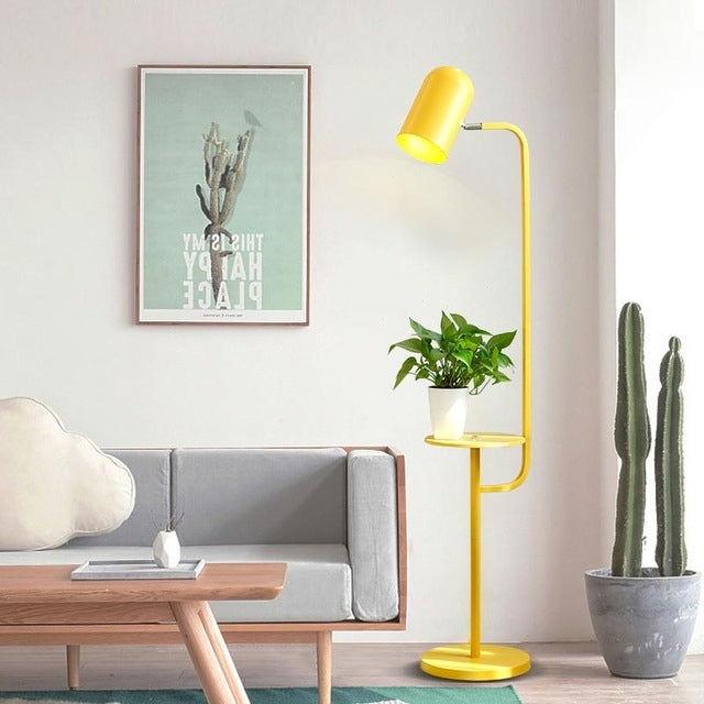 Modern Living Room Sofa Vertical Small Desk LED Bedroom Study Room Drop Rack Floor Lamp without Bulbs