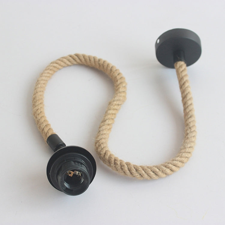 Hemp Rope Pendant E27 Lamp Holder  Hanging Line Light, Wattage:1 heads 100cm