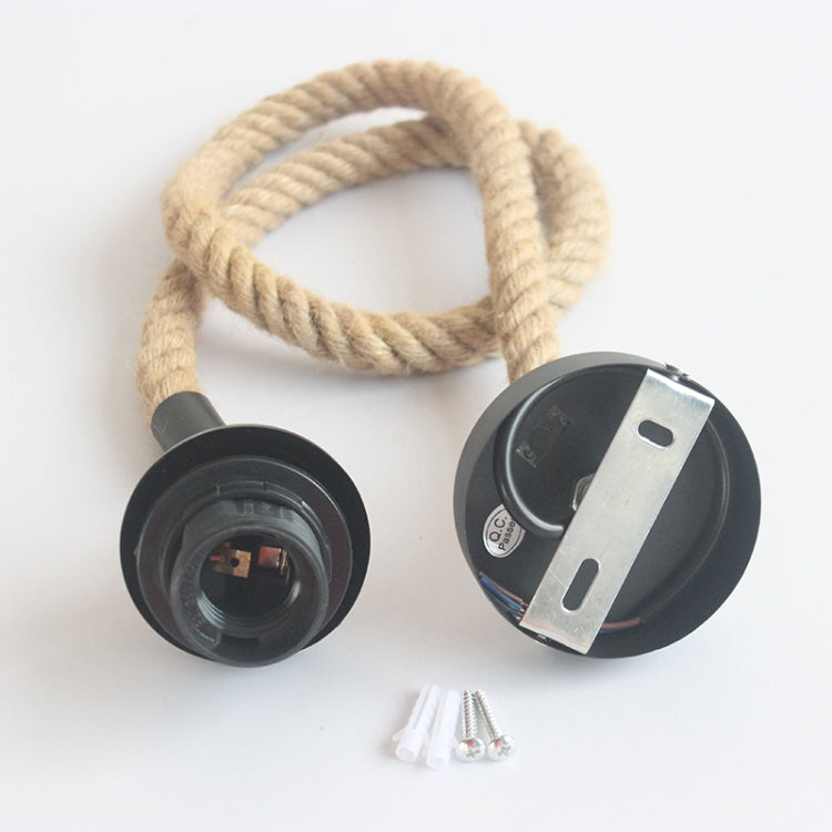Hemp Rope Pendant E27 Lamp Holder  Hanging Line Light, Wattage:1 heads 100cm