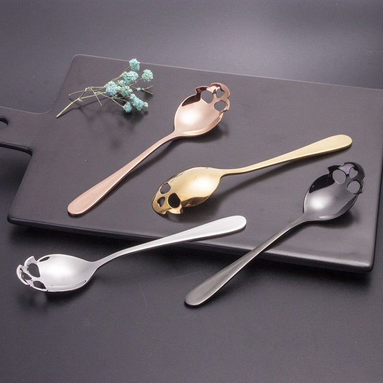 2 PCS Stainless Skull Shape Ice Cream Tea Spoons Kitchen Tools Food Drade Tea Coffee Milk Spoon Rose Gold