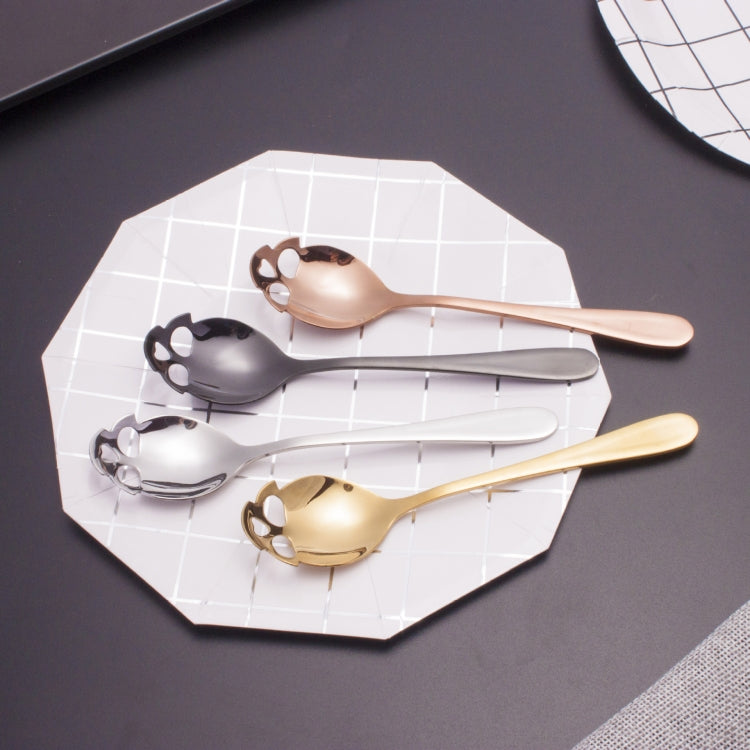 2 PCS Stainless Skull Shape Ice Cream Tea Spoons Kitchen Tools Food Drade Tea Coffee Milk Spoon Titanium Gold