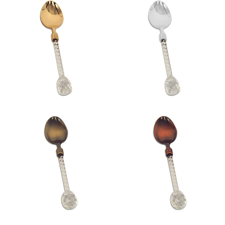 2 PCS Crystal Handle Tea Coffee Spoon Ice Cream Spoon Dessert Ladle Scoop