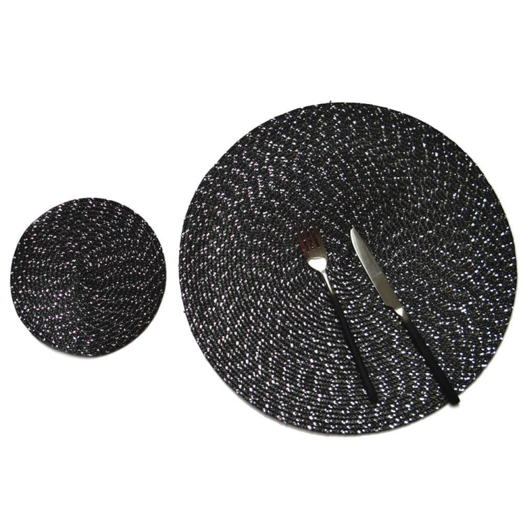2 PCS PP Round Oval Woven Placemat, Size:Diameter 18cm