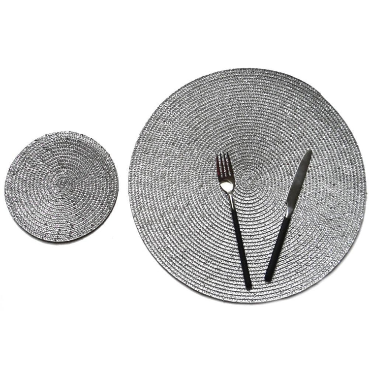 2 PCS PP Round Oval Woven Placemat, Size:Diameter 18cm