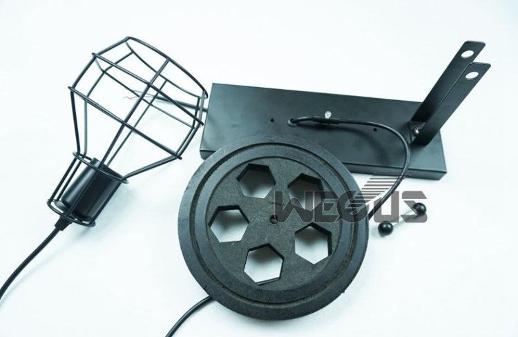 40W Grenade Retro Wrought Iron Pulley Lifting Wall Lamp Corridor Aisle Porch Wall Lamp(Black No Bulb)