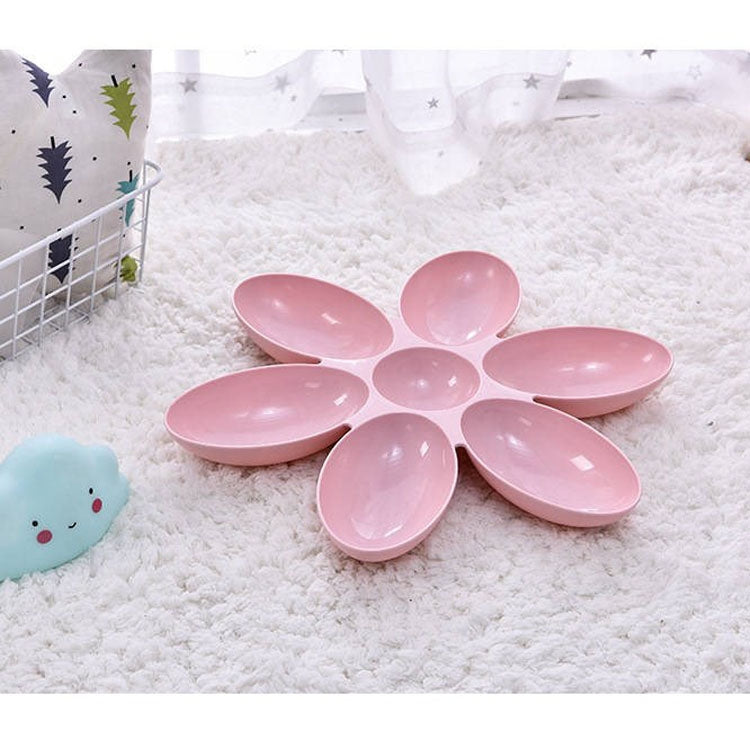 Cat and Dog Bowl Teddy Short Rice Bowl Family Pets Six-sided Petal Type Pet Supplies