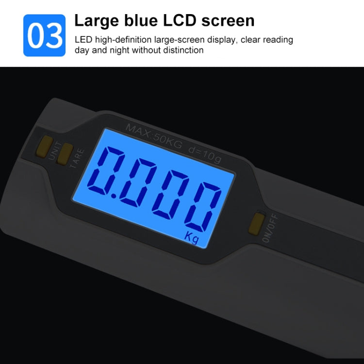 50kg x 10g Portable Electronic LCD Digital Hanging Luggage Scale