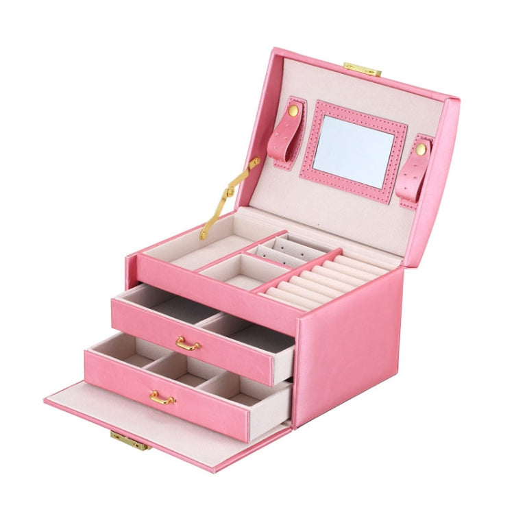 Simple Portable Jewelry Box Earrings Ring Storage Consolidation Box with Drawers, Size : 17.5 x 14 x 13cm