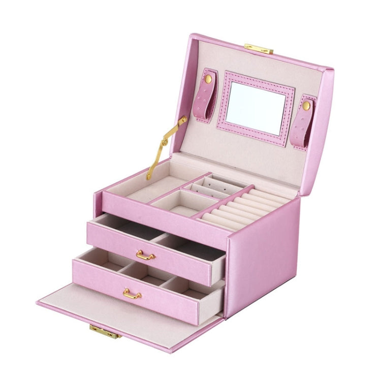 Simple Portable Jewelry Box Earrings Ring Storage Consolidation Box with Drawers, Size : 17.5 x 14 x 13cm