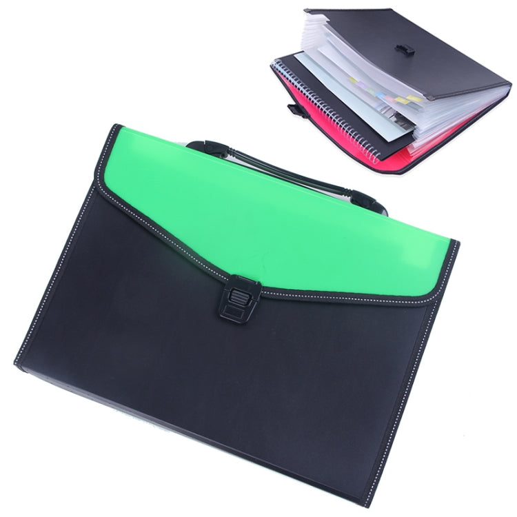 Portable 12-Layer File Pocket A4 Expanding File Classified Folder PP Storage Clip Ticket Package