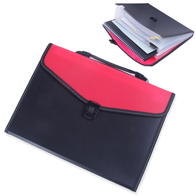 Portable 12-Layer File Pocket A4 Expanding File Classified Folder PP Storage Clip Ticket Package