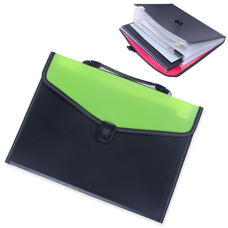 Portable 12-Layer File Pocket A4 Expanding File Classified Folder PP Storage Clip Ticket Package