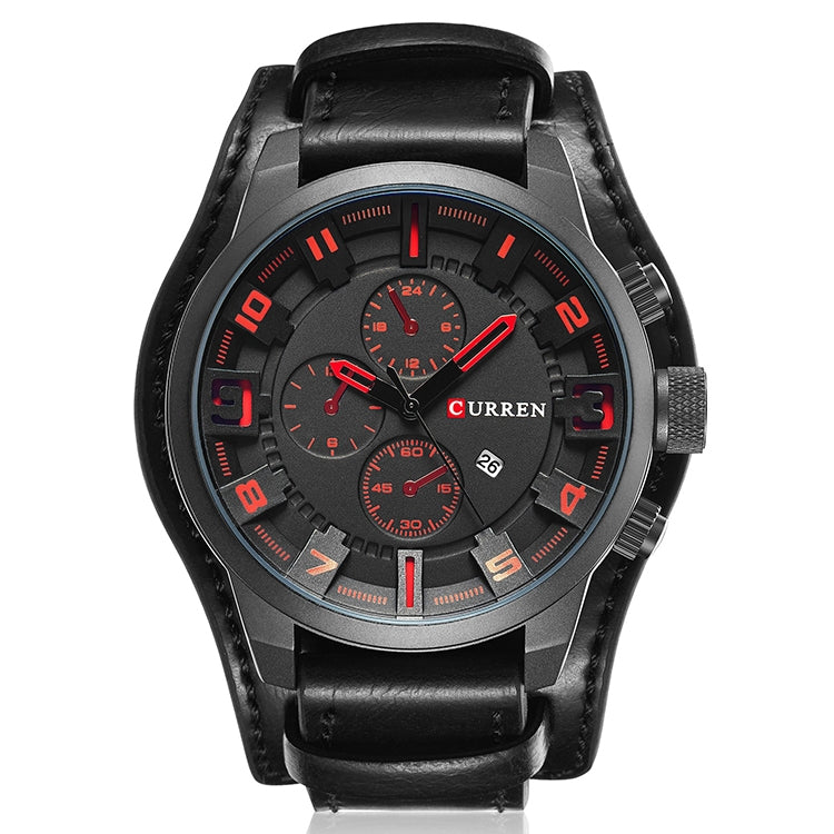 Curren M8225 Army Military Leather Band Men Quartz Watch