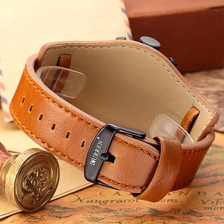 Curren M8225 Army Military Leather Band Men Quartz Watch