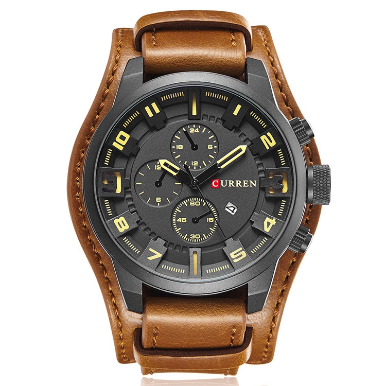 Curren M8225 Army Military Leather Band Men Quartz Watch