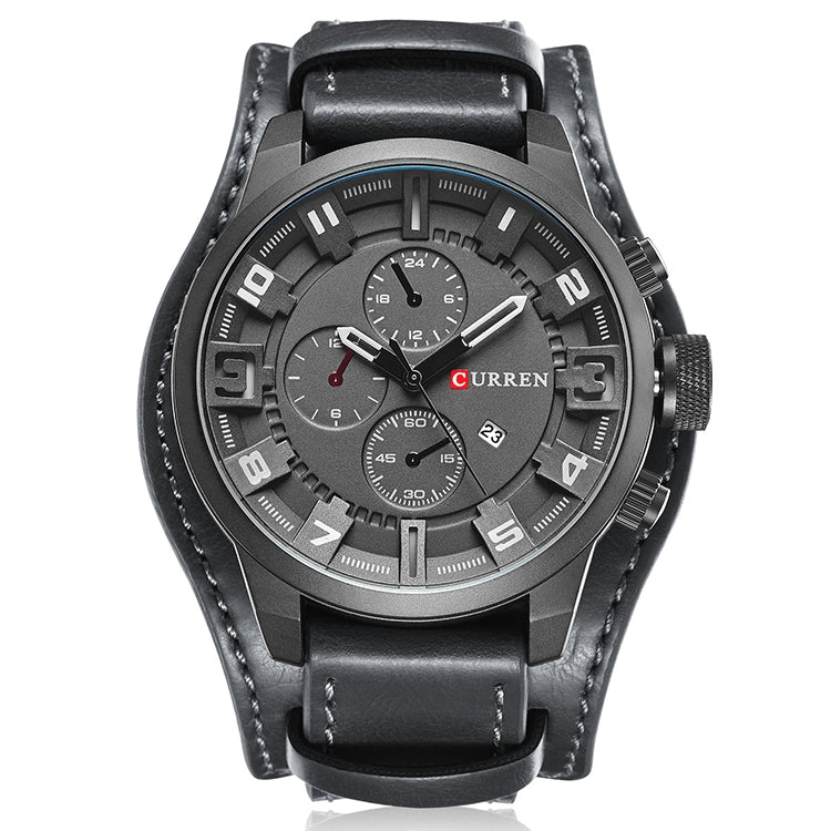 Curren M8225 Army Military Leather Band Men Quartz Watch