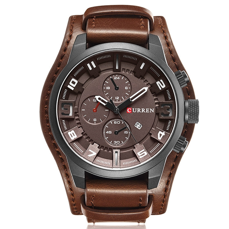Curren M8225 Army Military Leather Band Men Quartz Watch