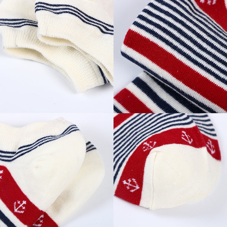 3 Pairs Summer Stripes Sailor Anchor Man Casual Ankle Cotton Socks Men Boat Sock