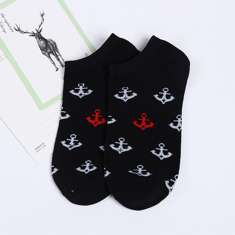 3 Pairs Summer Stripes Sailor Anchor Man Casual Ankle Cotton Socks Men Boat Sock