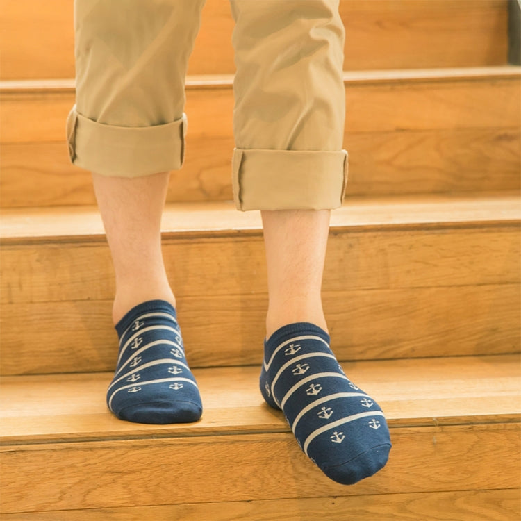 3 Pairs Summer Stripes Sailor Anchor Man Casual Ankle Cotton Socks Men Boat Sock