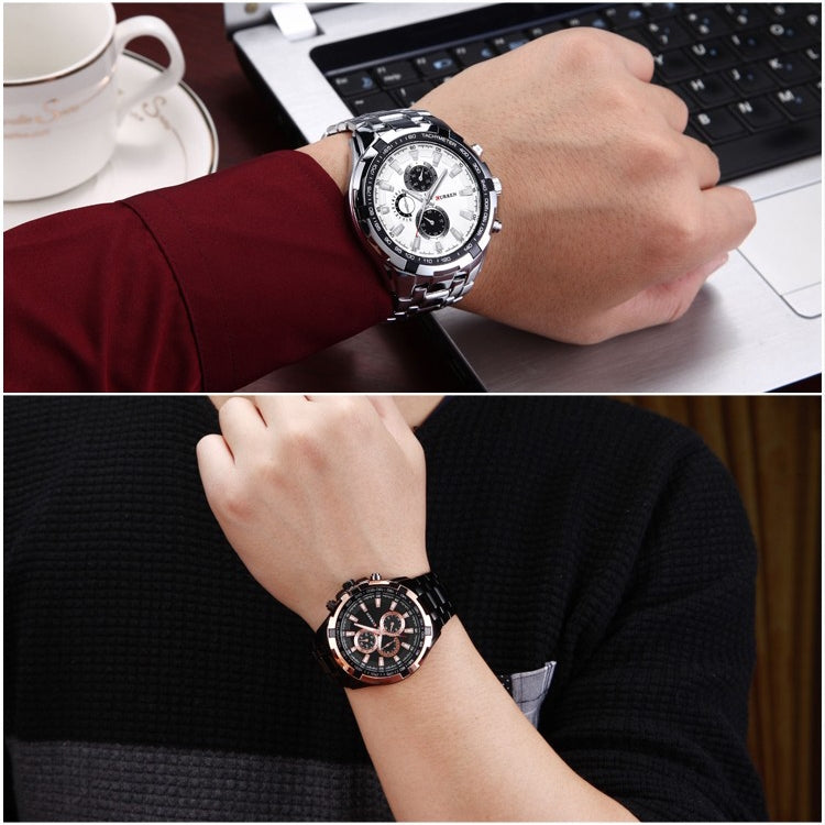 CURREN 8023 Men Stainless Steel Analog Sport Quartz Watch