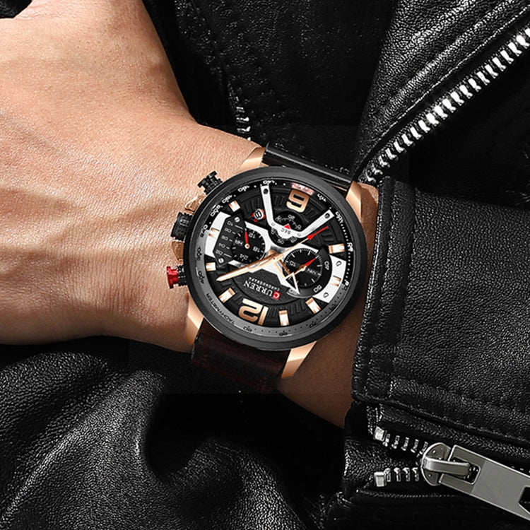 CURREN M8329 Casual Sport Leather Watch for Men