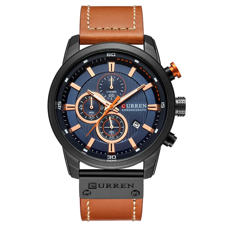 CURREN M8291 Chronograph Watches Casual Leather Watch for Men