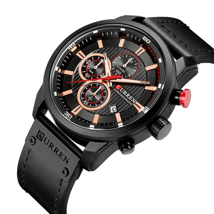 CURREN M8291 Chronograph Watches Casual Leather Watch for Men