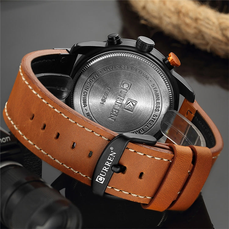 CURREN M8291 Chronograph Watches Casual Leather Watch for Men