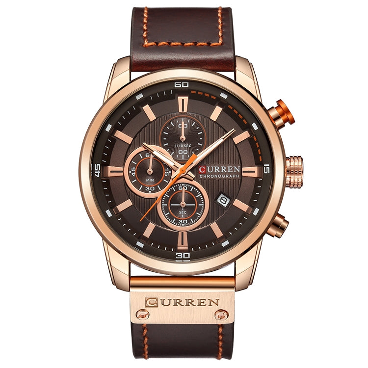 CURREN M8291 Chronograph Watches Casual Leather Watch for Men