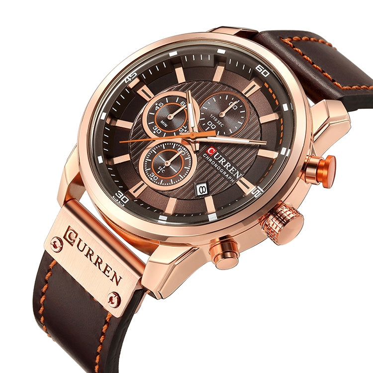 CURREN M8291 Chronograph Watches Casual Leather Watch for Men