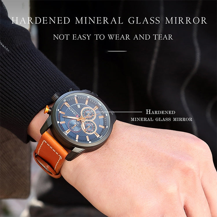 CURREN M8291 Chronograph Watches Casual Leather Watch for Men