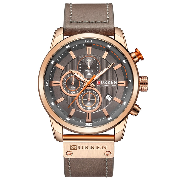 CURREN M8291 Chronograph Watches Casual Leather Watch for Men