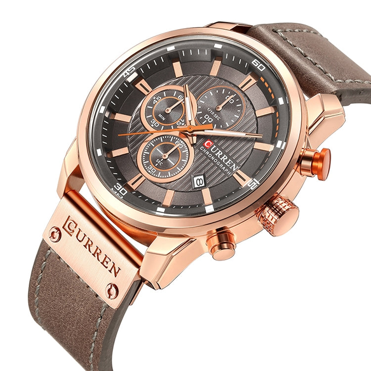 CURREN M8291 Chronograph Watches Casual Leather Watch for Men