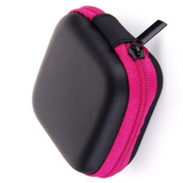 Mini Dustproof Two-color EVA Zipper Earphone Storage Bag