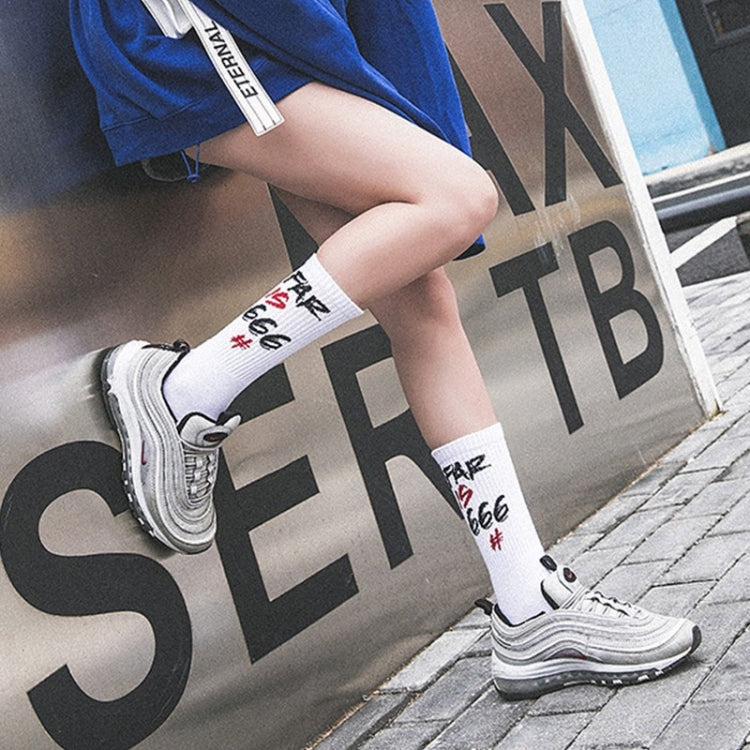 Street Skateboard Socks College Letters Sports Cotton Funny Socks, Size:One Size