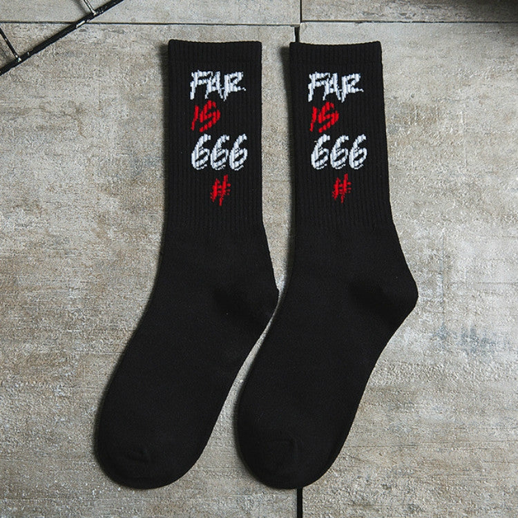 Street Skateboard Socks College Letters Sports Cotton Funny Socks, Size:One Size