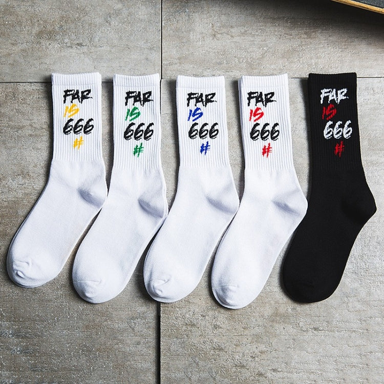 Street Skateboard Socks College Letters Sports Cotton Funny Socks, Size:One Size