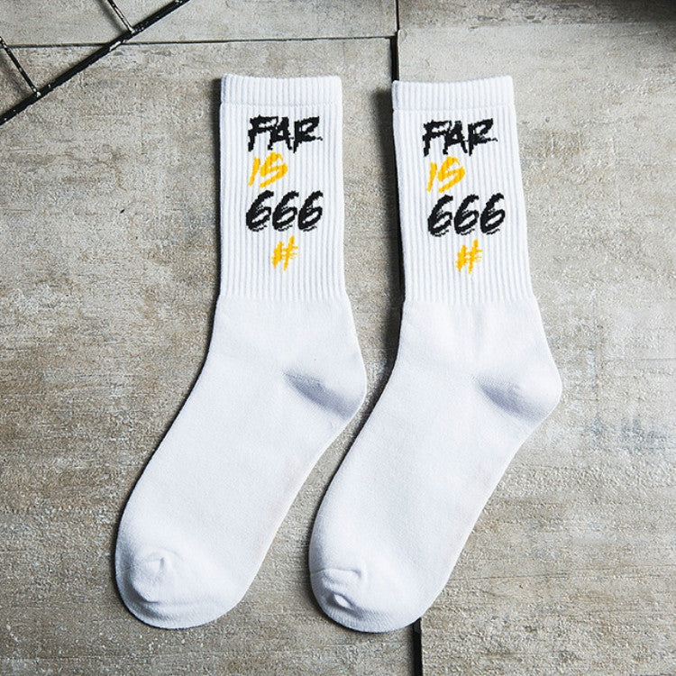 Street Skateboard Socks College Letters Sports Cotton Funny Socks, Size:One Size