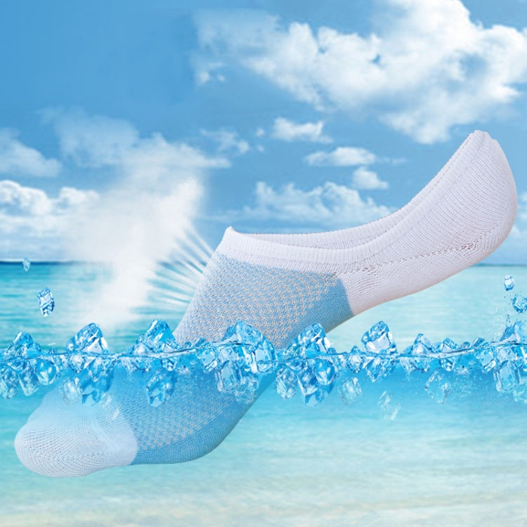 3 Pairs Mesh Breathable Invisible Deodorant Sweat Socks, Size:One Size